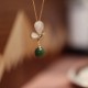 Butterfly Tridacna Stone Cyan Jade Jewelry Set