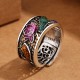 Copper Blue Enamel Lotus Koi Fish Luck Ring Copper Blue Enamel Lotus Koi Fish Luck Ring