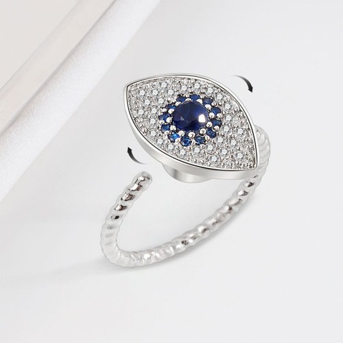 925 Silver Evil Eye Protection Rotatable Ring 925 Silver Evil Eye Protection Rotatable Ring