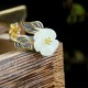 925 Silver Plated Copper White Jade Luck Ring 925 Silver Plated Copper White Jade Luck Ring