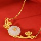 925 Silver Plated Hetian Jade Plum Blossom Luck Set 925 Silver Plated Hetian Jade Plum Blossom Luck Set