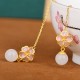 925 Silver Hetian Jade Cherry Blossom Luck Set 925 Silver Hetian Jade Cherry Blossom Luck Set