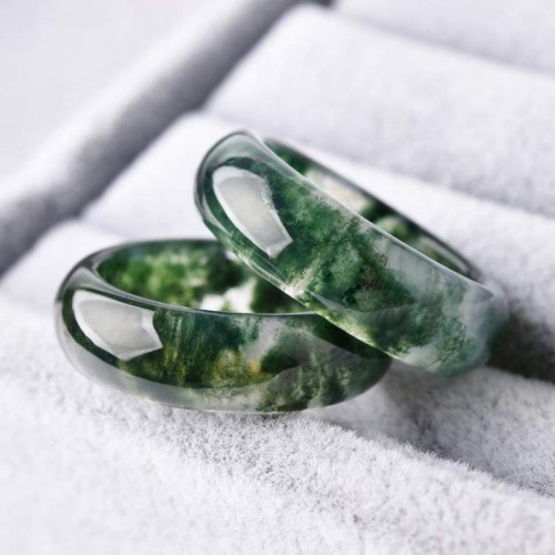 Moss Agate Healing Balance Ring