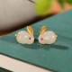 925 Silver Rabbit Year Hetian Jade Luck Set