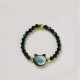 Tridacna Stone Cat 14K Gold Blessing Ring Tridacna Stone Cat 14K Gold Blessing Ring