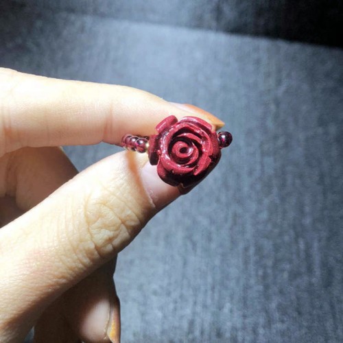 Garnet Cinnabar PiXiu Om Mani Padme Hum Protection Ring