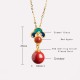 925 Silver Plated Gold Cinnabar Red Agate Necklace Set 925 Silver Plated Gold Cinnabar Red Agate Necklace Set