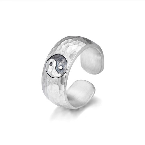 Handmade 999 Silver Yin Yang Bagua Harmony Ring Handmade 999 Silver Yin Yang Bagua Harmony Ring
