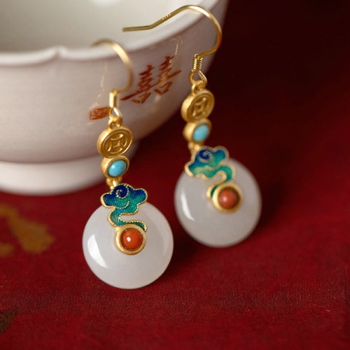 Jade Copper Coins Auspicious Clouds Prosperity Set Jade Copper Coins Auspicious Clouds Prosperity Set
