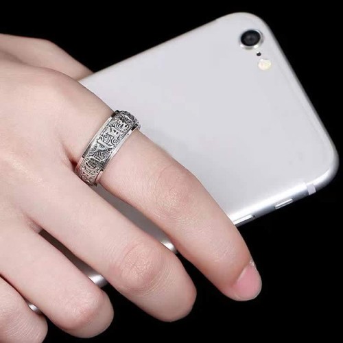 Six True Words Copper Healing Rotatable Ring