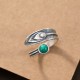 Malachite Bead Feather Protection Ring Malachite Bead Feather Protection Ring