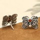 925 Sterling Silver Red Agate Butterfly Ring Set 925 Sterling Silver Red Agate Butterfly Ring Set