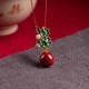 925 Silver Plated Cinnabar Pearl Flower Blessing Set 925 Silver Plated Cinnabar Pearl Flower Blessing Set