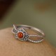 925 Sterling Silver Red Agate Logical Thinking Ring 925 Sterling Silver Red Agate Logical Thinking Ring