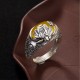 Citrine Lotus Blessing Adjustable Ring