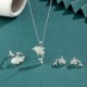 925 Silver Dolphin Hetian Jade Luck Set 925 Silver Dolphin Hetian Jade Luck Set