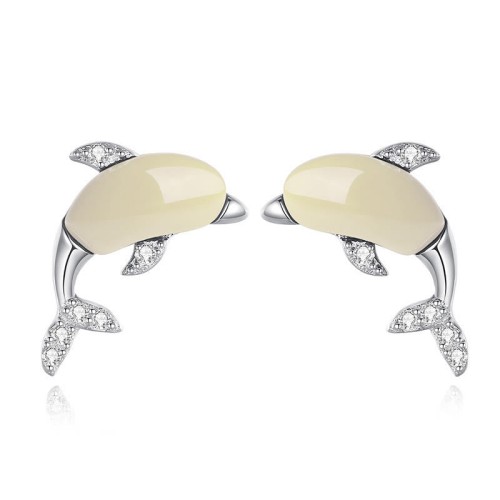 925 Silver Dolphin Hetian Jade Luck Set 925 Silver Dolphin Hetian Jade Luck Set