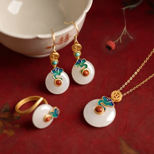 Jade Copper Coins Auspicious Clouds Prosperity Set Jade Copper Coins Auspicious Clouds Prosperity Set