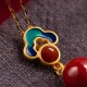 925 Silver Plated Gold Cinnabar Red Agate Necklace Set 925 Silver Plated Gold Cinnabar Red Agate Necklace Set