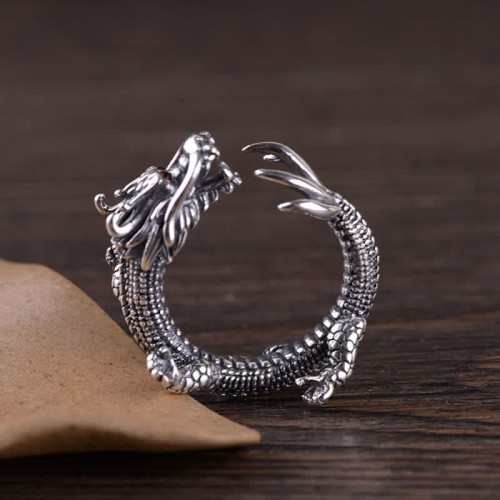 925 Sterling Silver Dragon Luck Protection Ring 925 Sterling Silver Dragon Luck Protection Ring