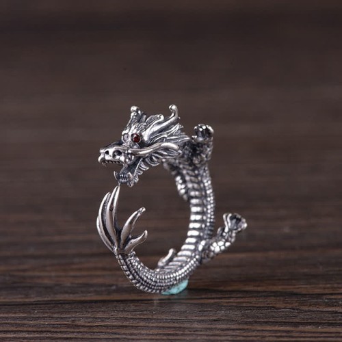 925 Sterling Silver Dragon Luck Protection Ring 925 Sterling Silver Dragon Luck Protection Ring