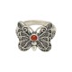 925 Sterling Silver Red Agate Butterfly Ring Set 925 Sterling Silver Red Agate Butterfly Ring Set