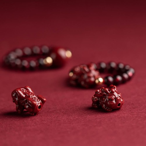 Garnet Cinnabar PiXiu Om Mani Padme Hum Protection Ring