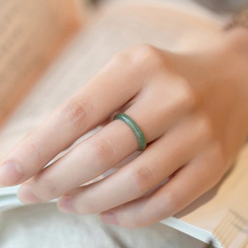 Natural Jade Prosperity Ring