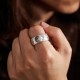Handmade 999 Silver Yin Yang Bagua Harmony Ring Handmade 999 Silver Yin Yang Bagua Harmony Ring
