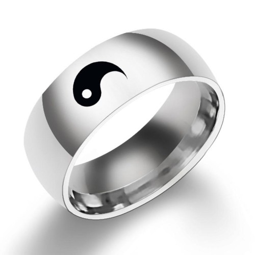 Yin Yang Balance Titanium Steel Couple Ring Yin Yang Balance Titanium Steel Couple Ring