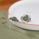 925 Silver Hetian Cyan Jade Luck Earrings Set 925 Silver Hetian Cyan Jade Luck Earrings Set