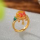 925 Silver Plated Amber Pearl Confidence Ring Set 925 Silver Plated Amber Pearl Confidence Ring Set