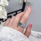 Copper Blue Enamel Lotus Koi Fish Luck Ring Copper Blue Enamel Lotus Koi Fish Luck Ring