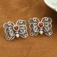 925 Sterling Silver Red Agate Butterfly Ring Set 925 Sterling Silver Red Agate Butterfly Ring Set