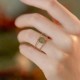 Round Jade Pearl Double Layer Luck Ring