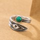 Malachite Bead Feather Protection Ring Malachite Bead Feather Protection Ring