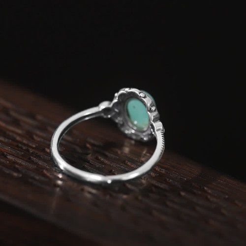 925 Sterling Silver Tibetan Turquoise Protection Ring 925 Sterling Silver Tibetan Turquoise Protection Ring