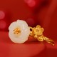 925 Silver Plated Hetian Jade Plum Blossom Luck Set 925 Silver Plated Hetian Jade Plum Blossom Luck Set