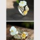 925 Silver Plated Copper White Jade Luck Ring 925 Silver Plated Copper White Jade Luck Ring