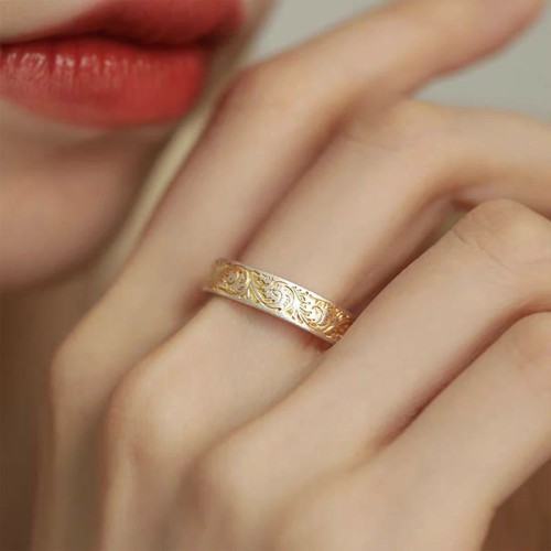 Buddha Stone 999 Silver Heart Sutra Ring