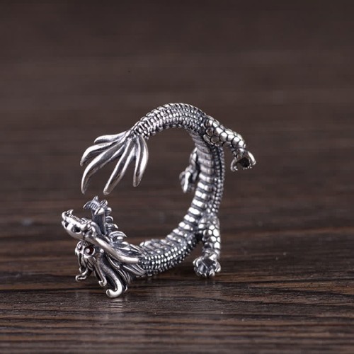 925 Sterling Silver Dragon Luck Protection Ring 925 Sterling Silver Dragon Luck Protection Ring