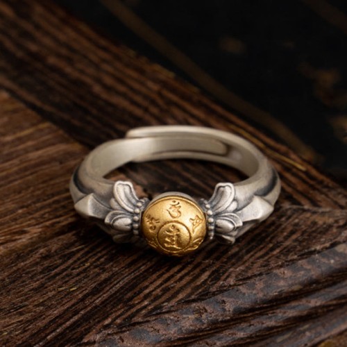 925 Silver Manjusri Om Mani Padme Hum Peace Ring 925 Silver Manjusri Om Mani Padme Hum Peace Ring