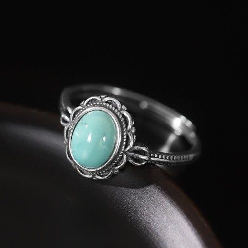 925 Sterling Silver Tibetan Turquoise Protection Ring 925 Sterling Silver Tibetan Turquoise Protection Ring