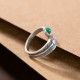 Malachite Bead Feather Protection Ring Malachite Bead Feather Protection Ring