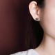 925 Silver Hetian Cyan Jade Luck Earrings Set 925 Silver Hetian Cyan Jade Luck Earrings Set