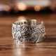 999 Sterling Silver Dragon Carved Protection Ring 999 Sterling Silver Dragon Carved Protection Ring