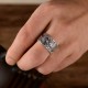 999 Sterling Silver Dragon Carved Protection Ring 999 Sterling Silver Dragon Carved Protection Ring