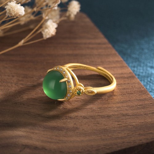Green Jade Fortune Ring