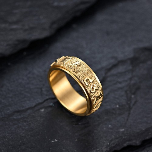 Six True Words Titanium Steel Balance Ring