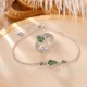 925 Silver Hetian Jade Gourd Luck Bracelet Set 925 Silver Hetian Jade Gourd Luck Bracelet Set